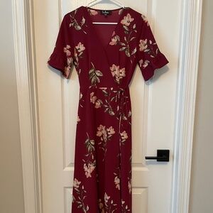 Lulus September Sunsets Wrap Dress